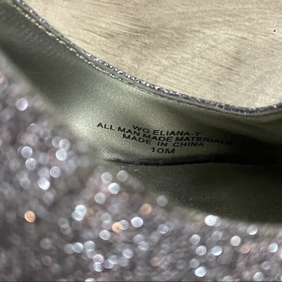 Guess Silver glitter peep toe heels size 10 - Picture 6 of 8